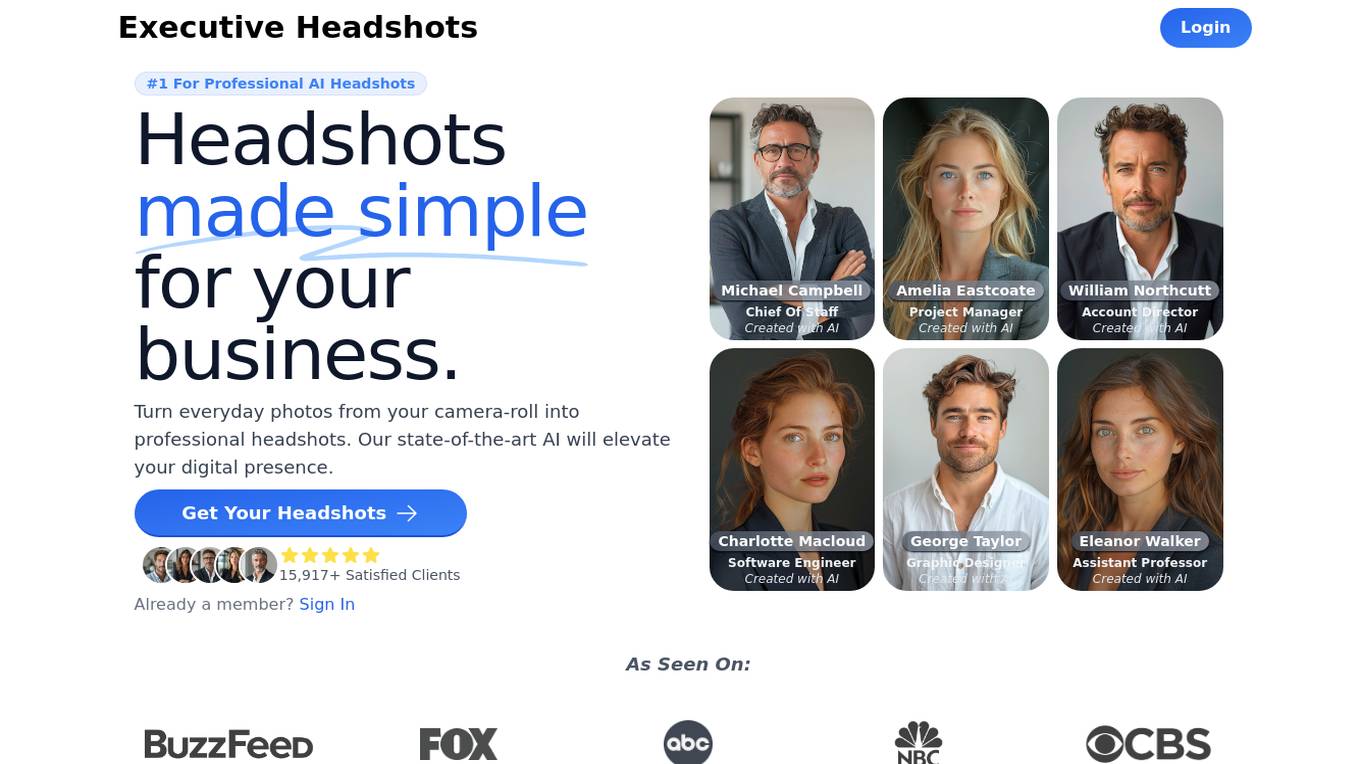 Executive Headshots screenshot