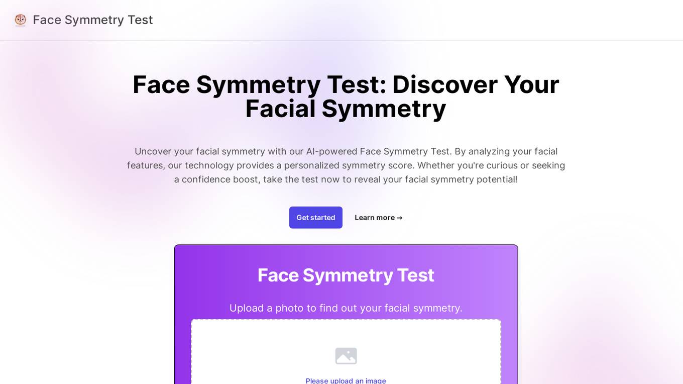 Face Symmetry Test Screenshot