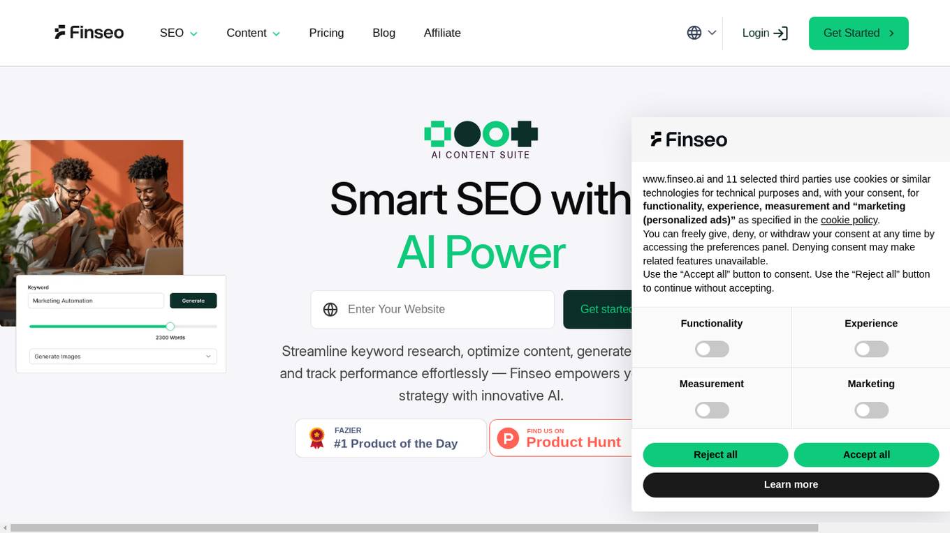 Finseo.ai Screenshot