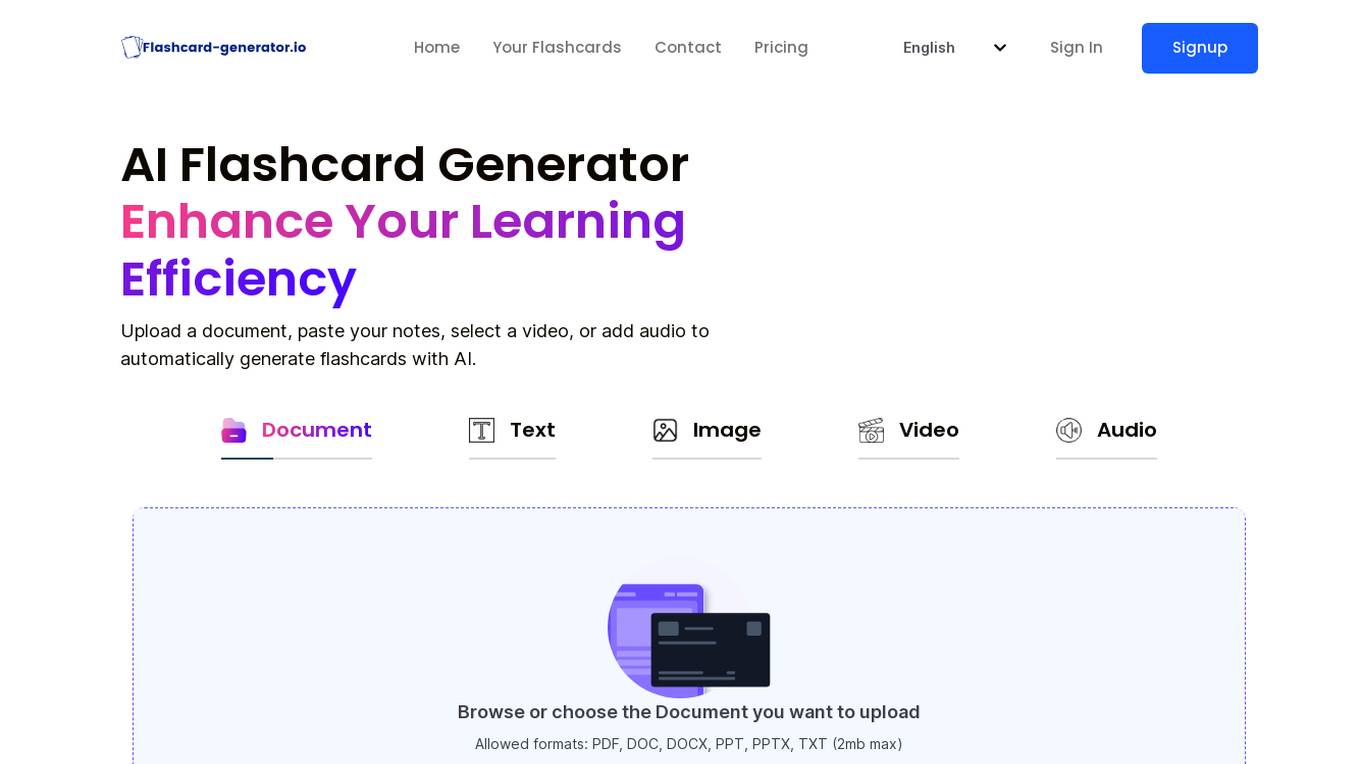 AI Flashcard Generator Screenshot