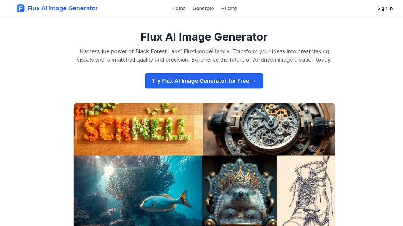 Flux AI Image Generator Screenshot