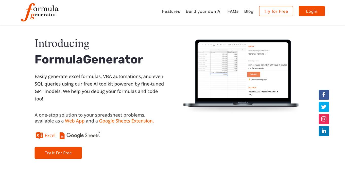 FormulaGenerator screenshot