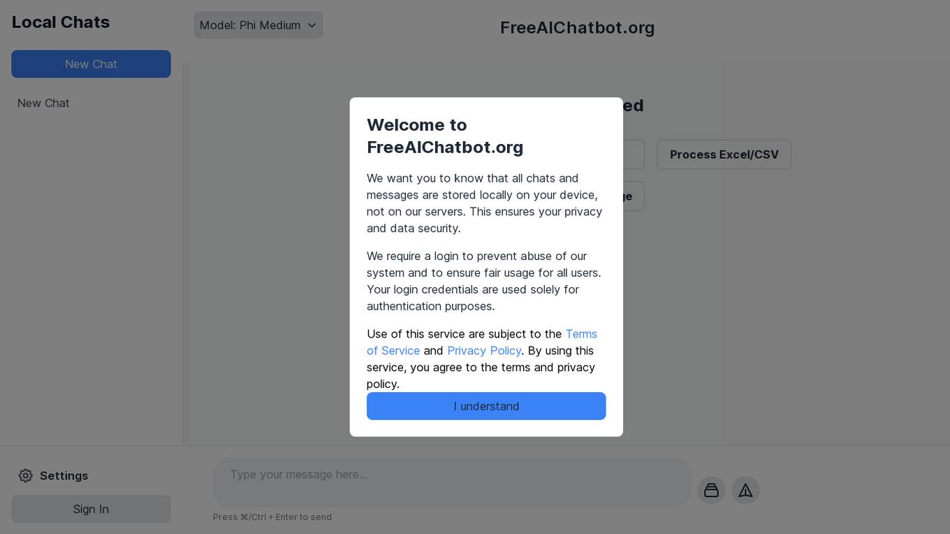 FreeAIChatbot.org screenshot