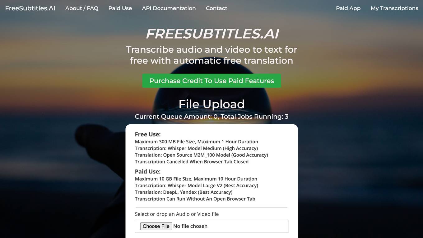 FreeSubtitles.AI screenshot