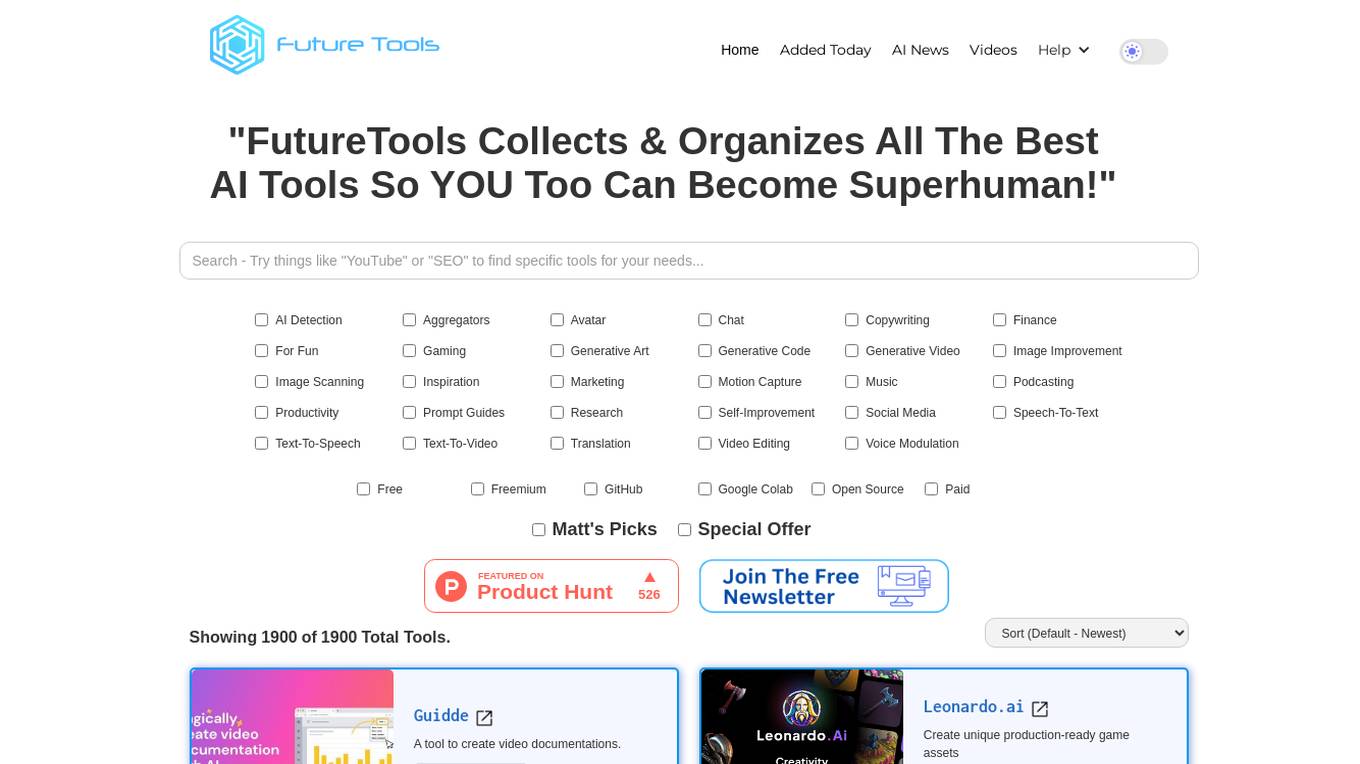 Future Tools Screenshot