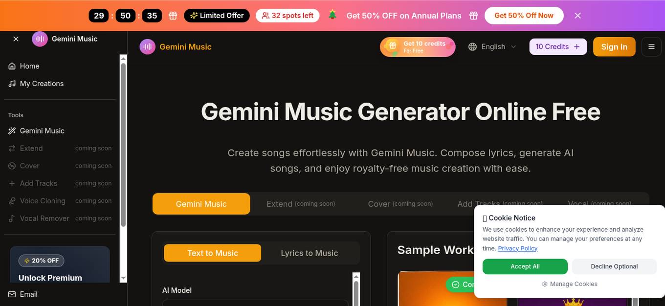 Gemini Music Generator Screenshot
