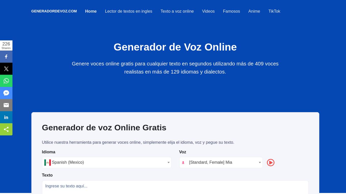 Generador de Voz Screenshot