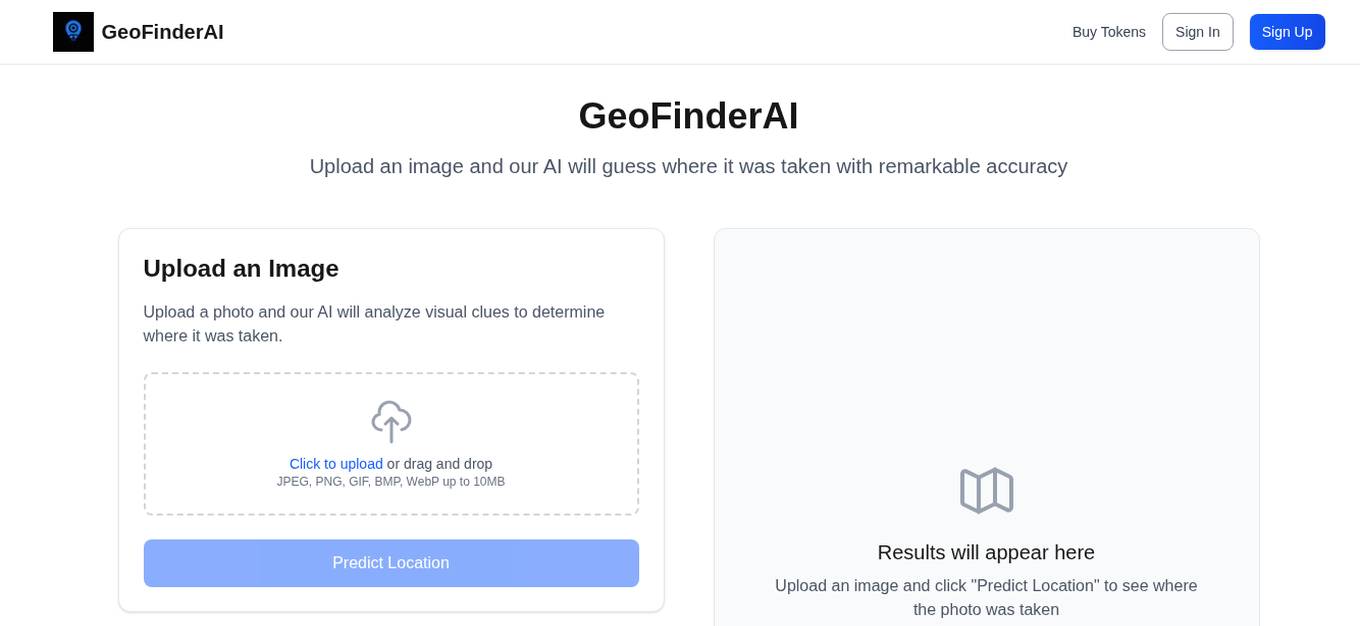 GeoFinderAI screenshot