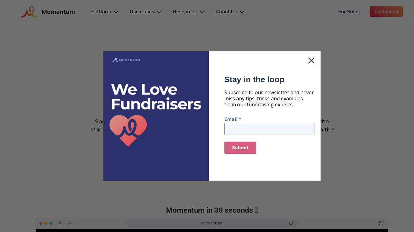 Momentum AI Donor Engagement Platform Screenshot