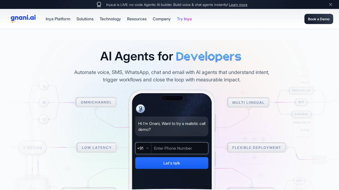 Gnani.ai Screenshot