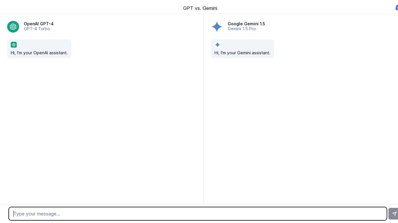 GPT vs. Gemini Screenshot