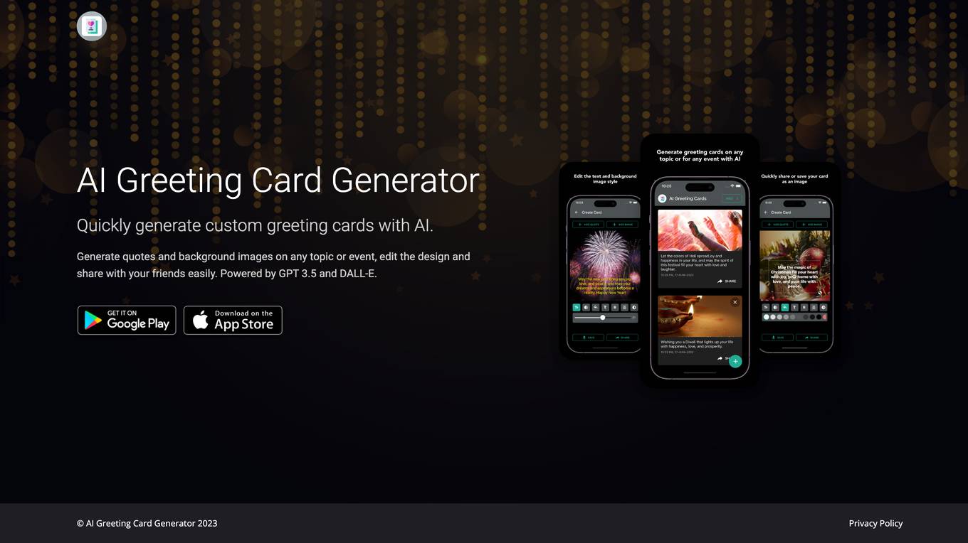 AI Greeting Card Generator Screenshot