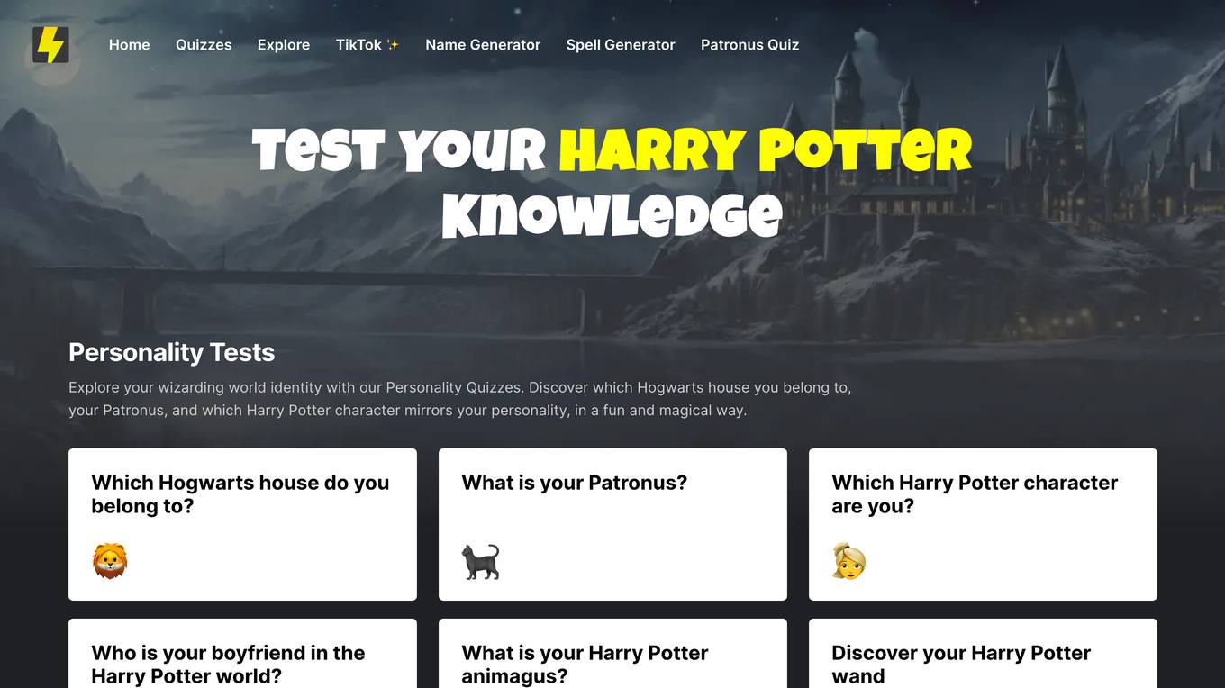 Harry Potter Quizzes screenshot