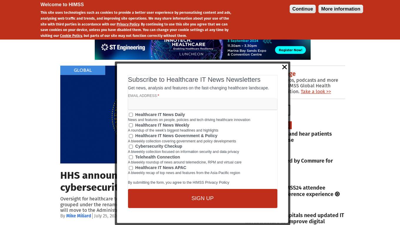 Healthcare IT News Screenshot