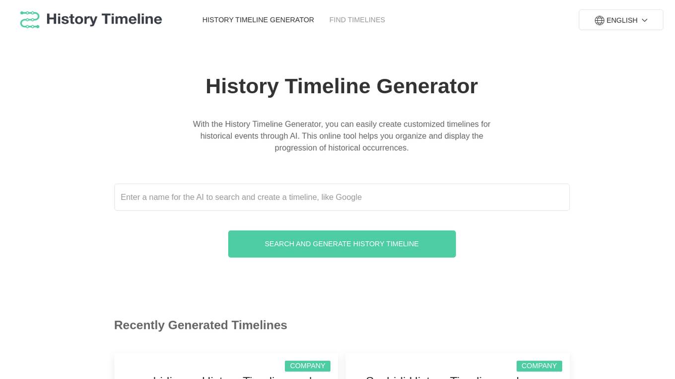 AI History Timeline Generator Screenshot