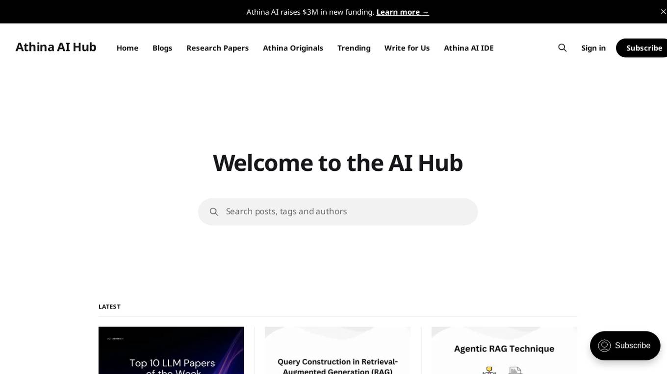 Athina AI Hub screenshot