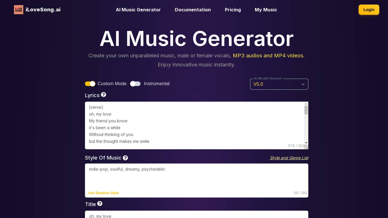 iLoveSong.ai Screenshot