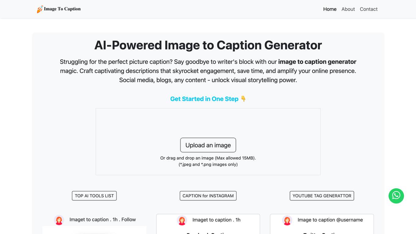 AI-Powered Image To Caption Generator Screenshot