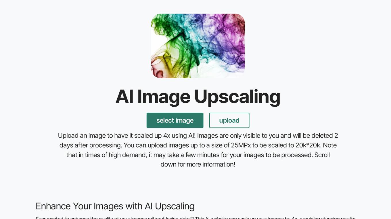 AI Image Upscaling Screenshot