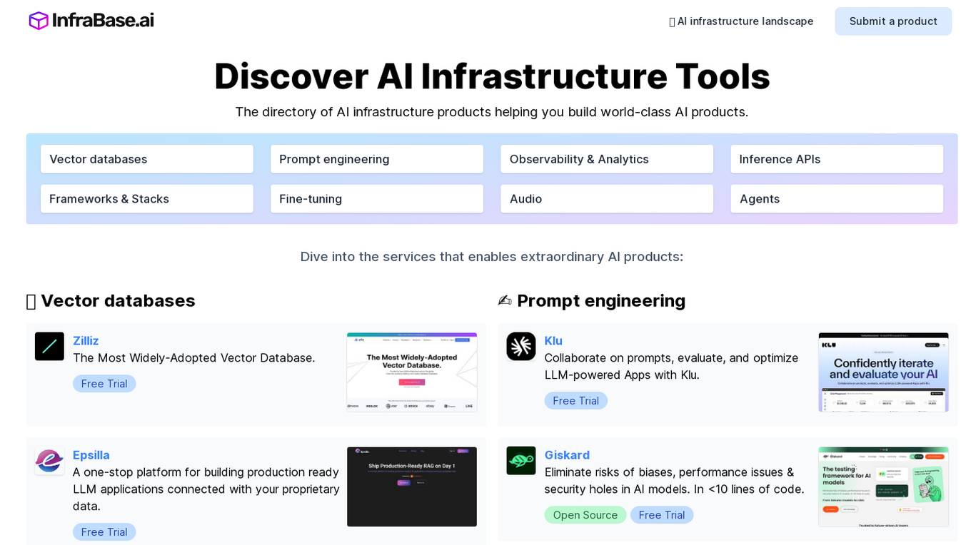 Infrabase.ai Screenshot