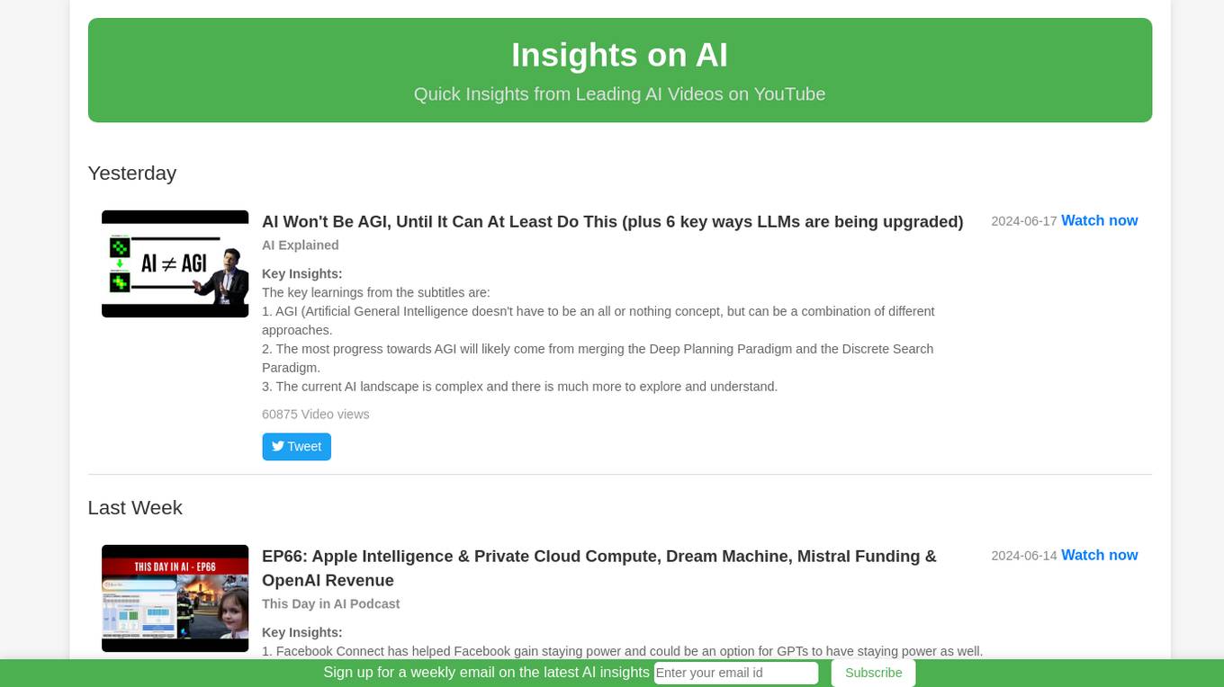 AI Insights Screenshot