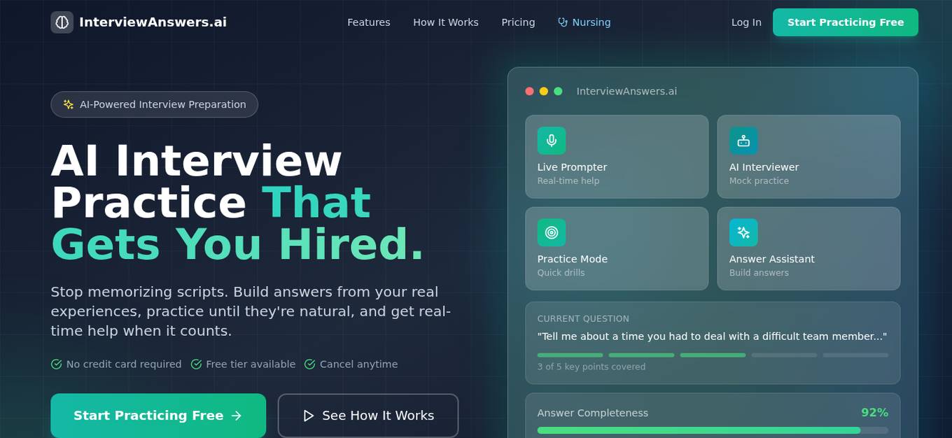 InterviewAnswers.ai Screenshot