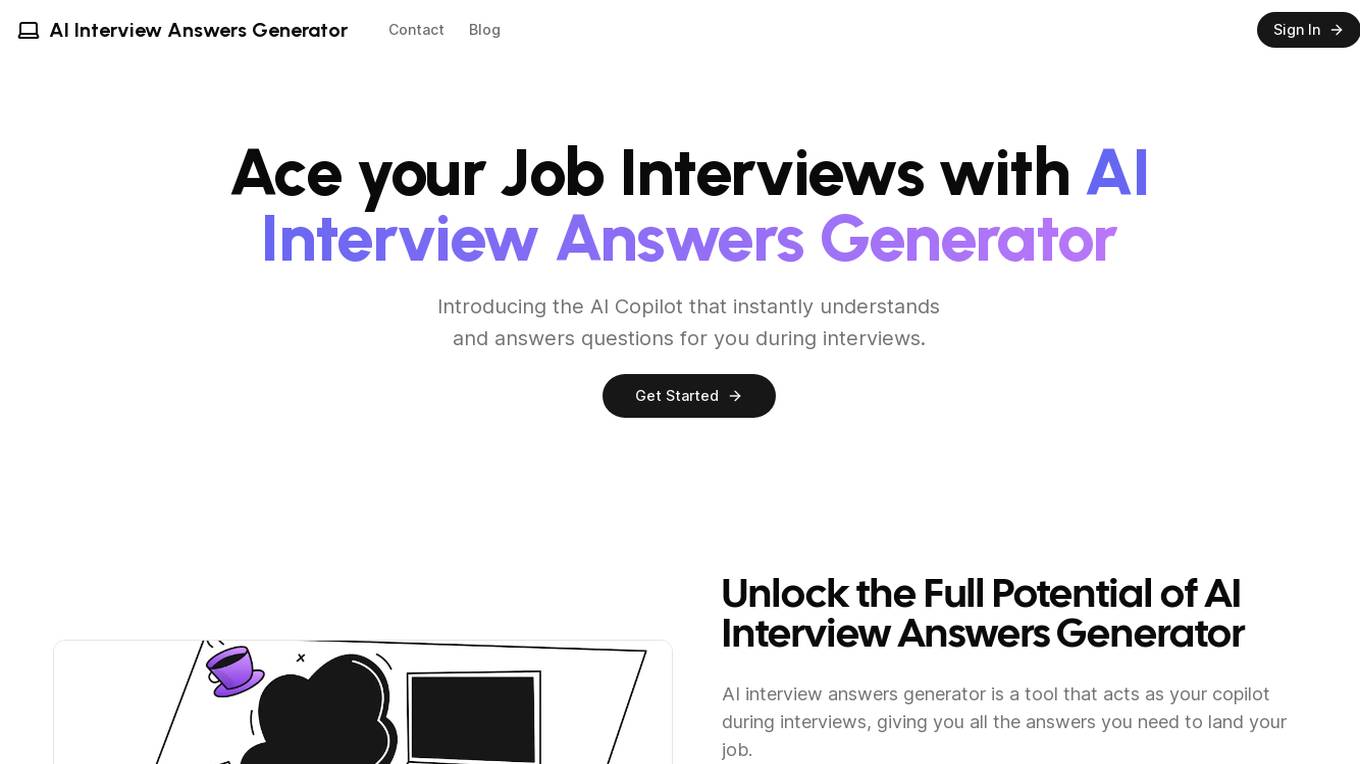 AI Interview Answers Generator Screenshot