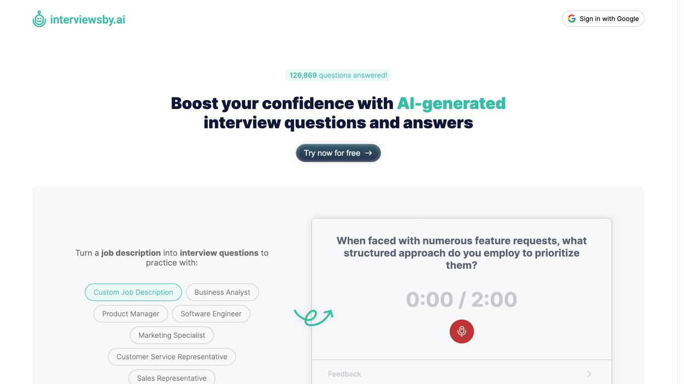 Interviews by AI screenshot