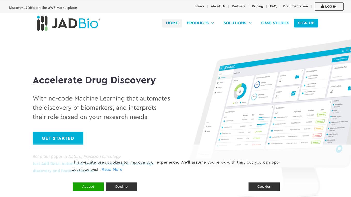 JADBio Screenshot