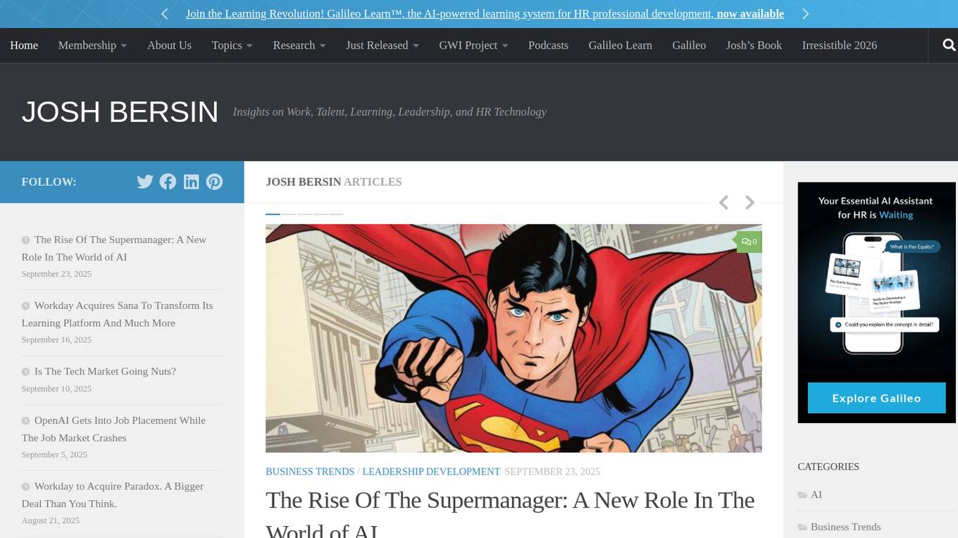 Josh Bersin Insights Screenshot
