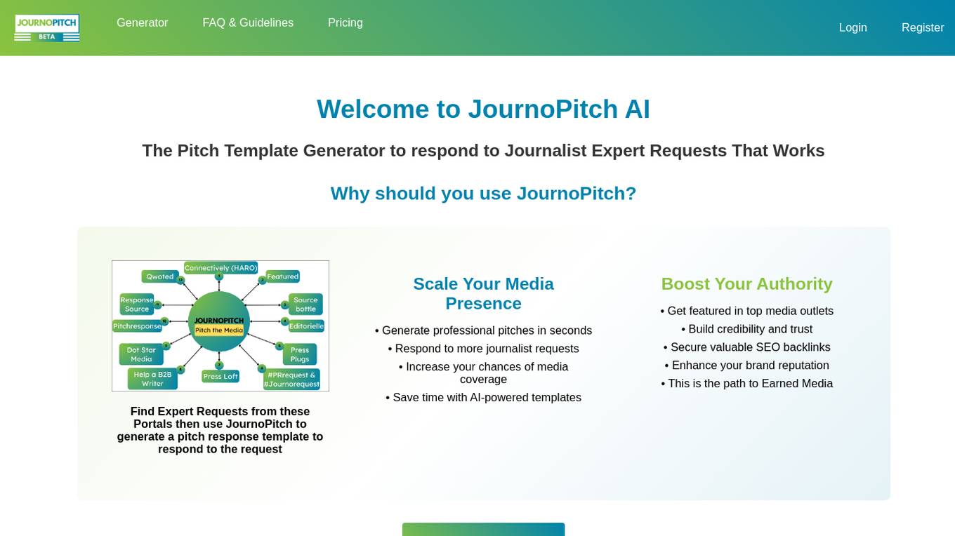 JournoPitch AI Screenshot