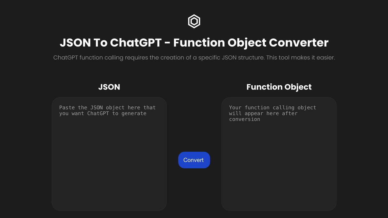 JSON to ChatGPT - Function Calling Object Converter screenshot