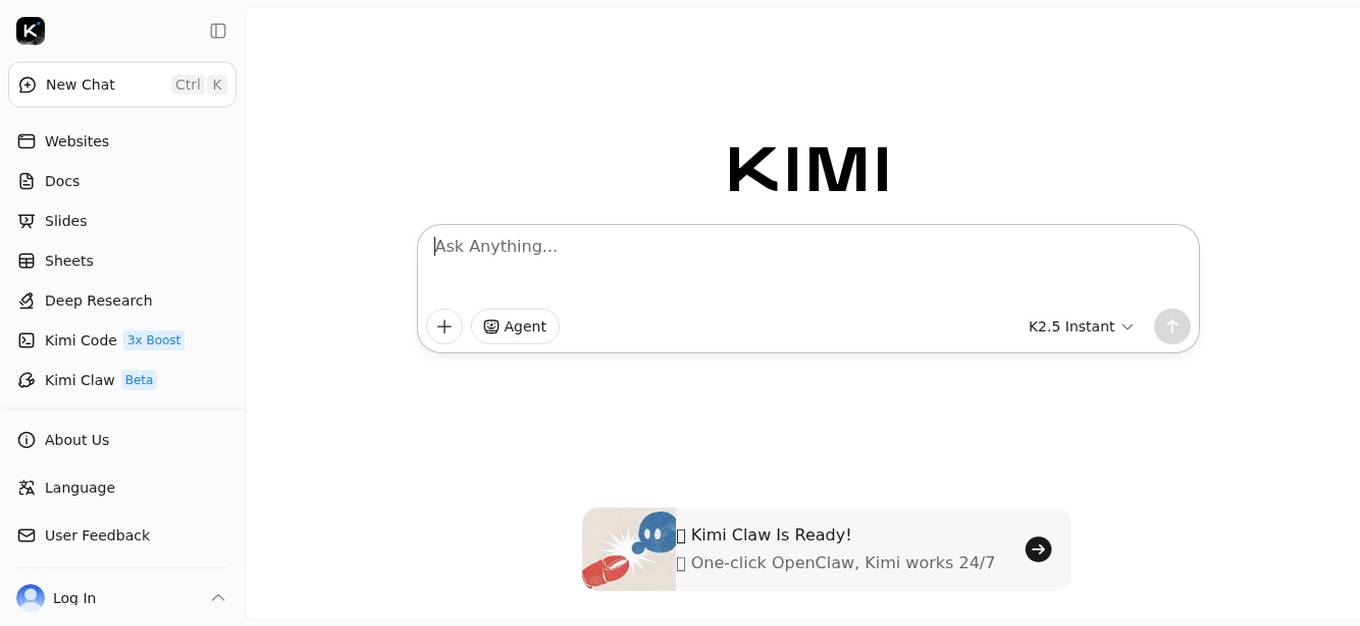 Kimi AI with K2.5 Screenshot