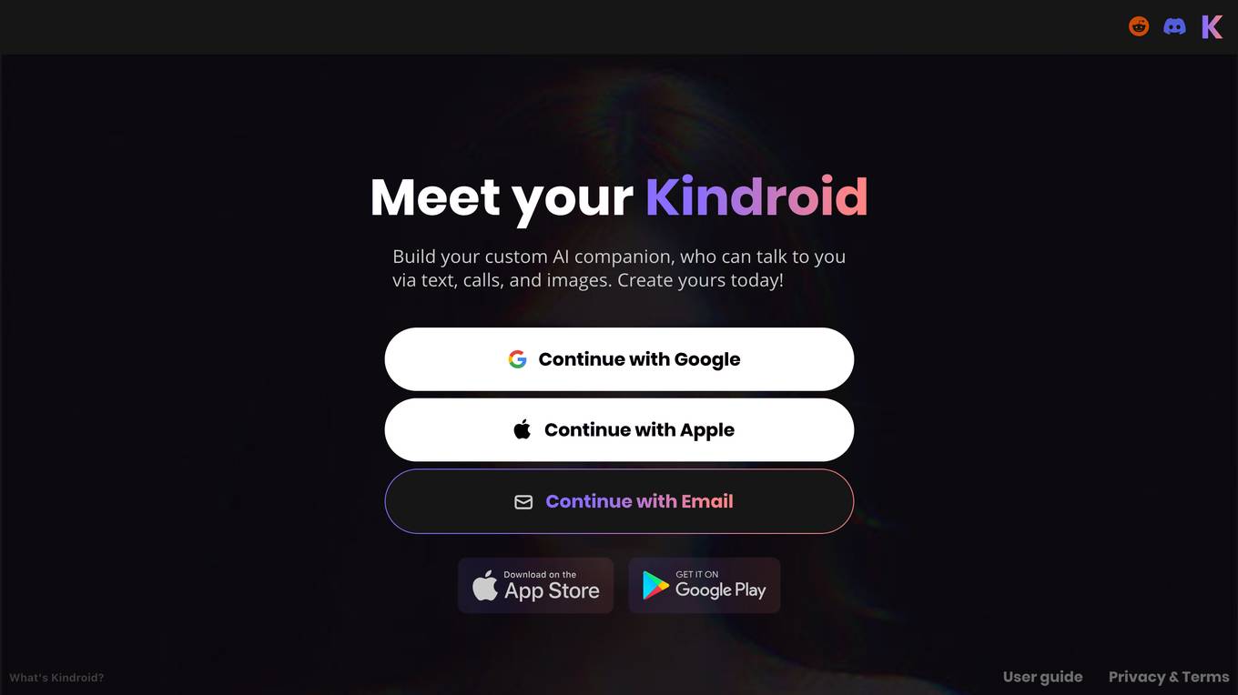 Kindroid screenshot