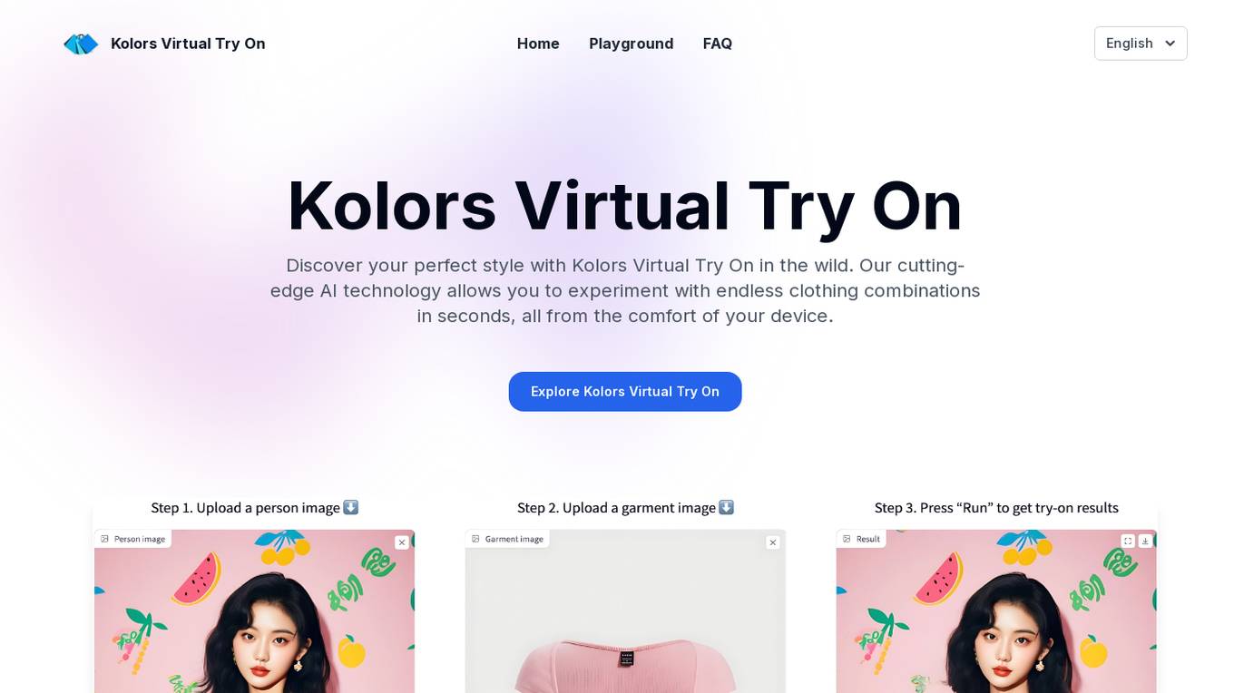 Kolors Virtual Try On Screenshot