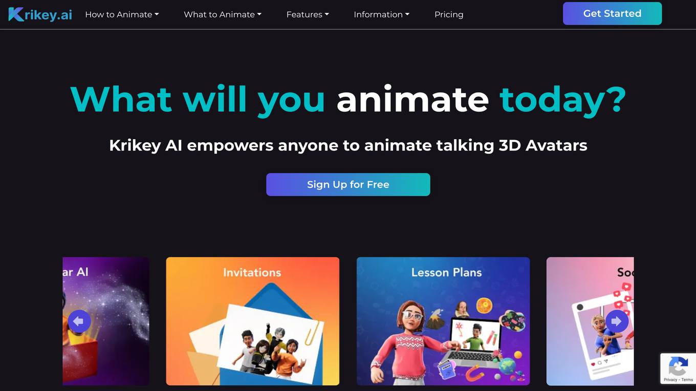 Krikey AI Workspace Animation Maker Screenshot