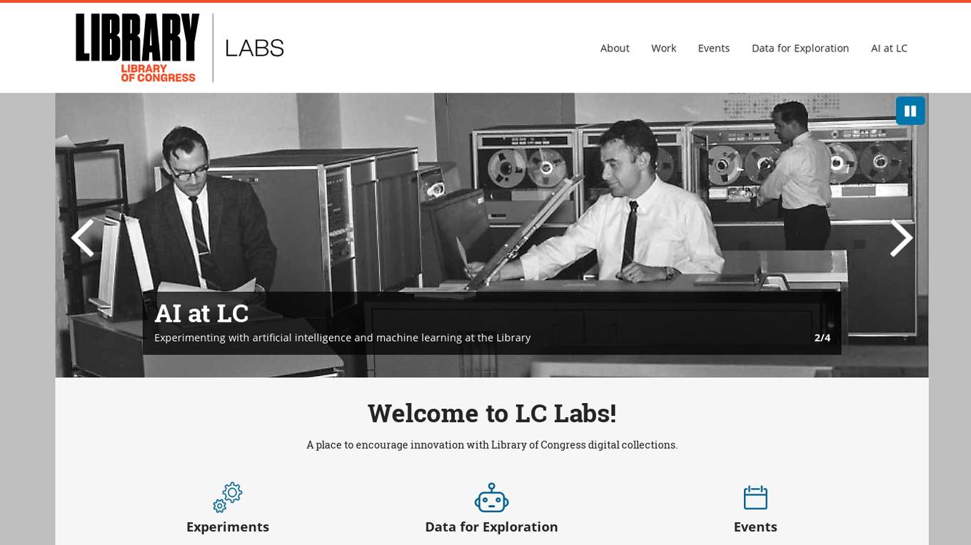 Library of Congress Labs Screenshot