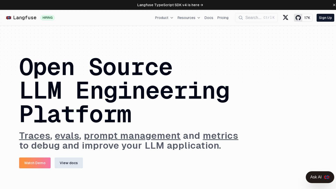 Langfuse Screenshot