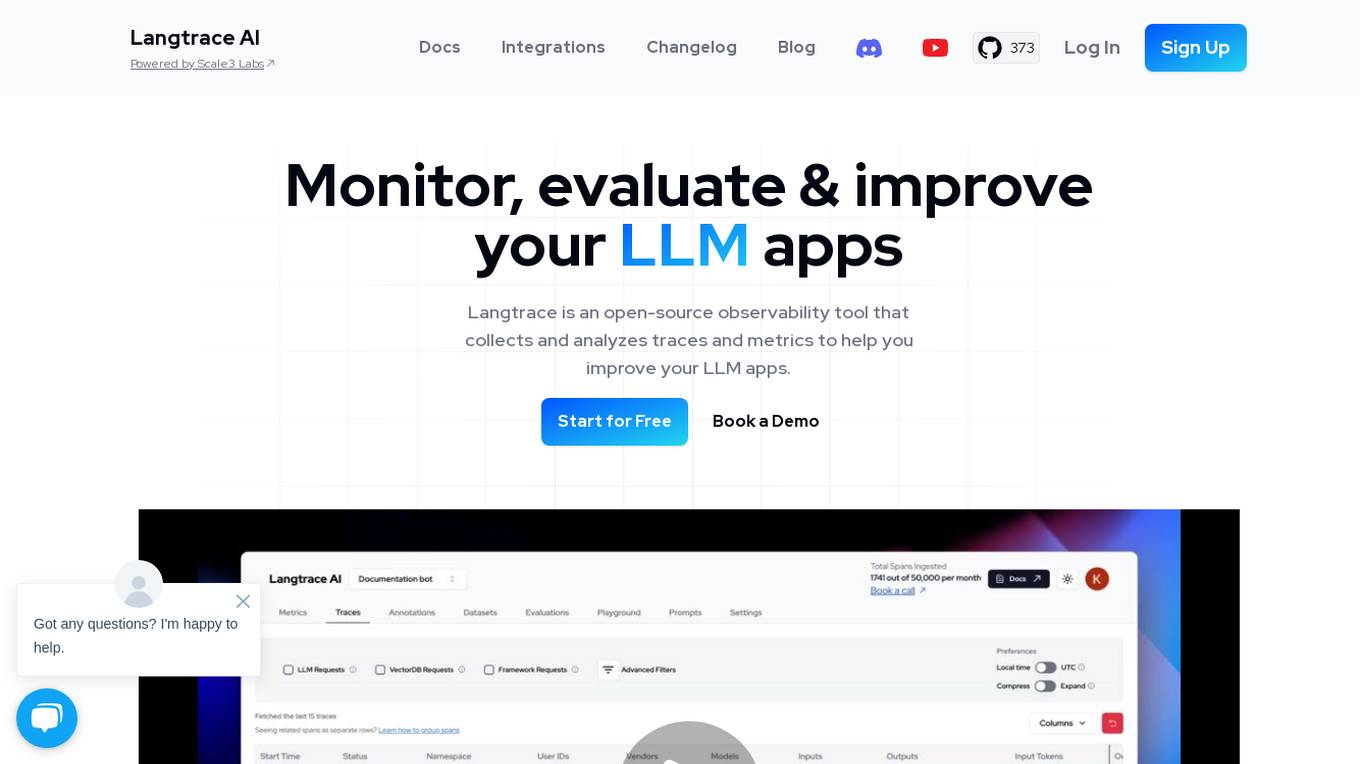 Langtrace AI screenshot