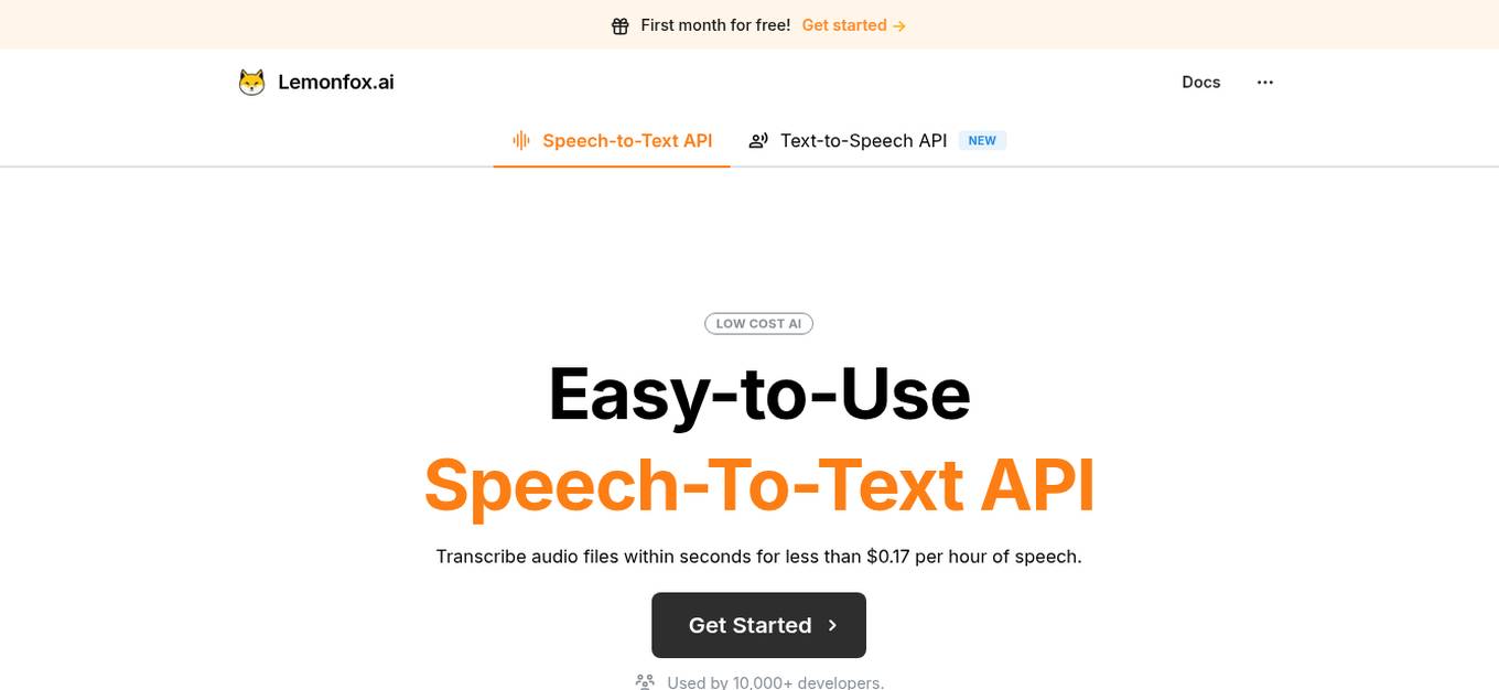 Lemonfox.ai Screenshot