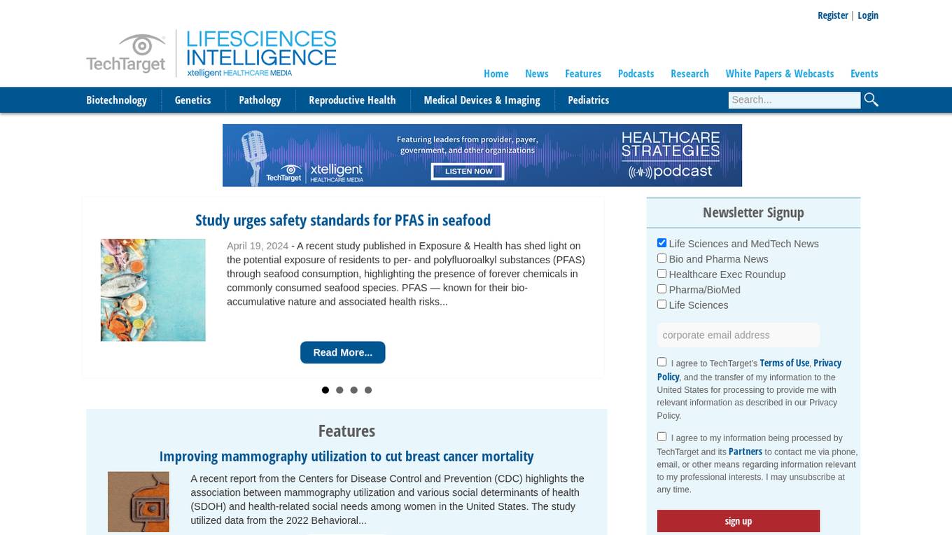 LifeSciencesIntelligence Screenshot