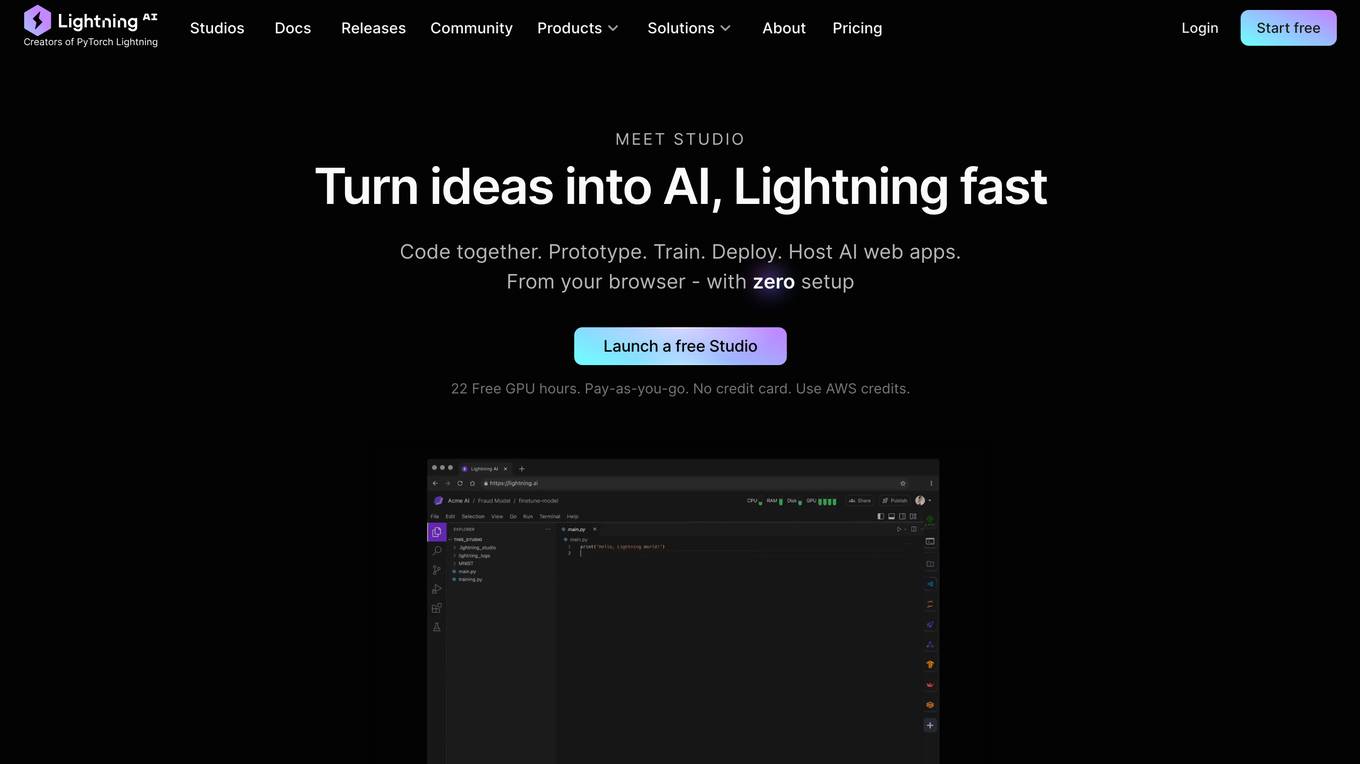 Lightning AI screenshot