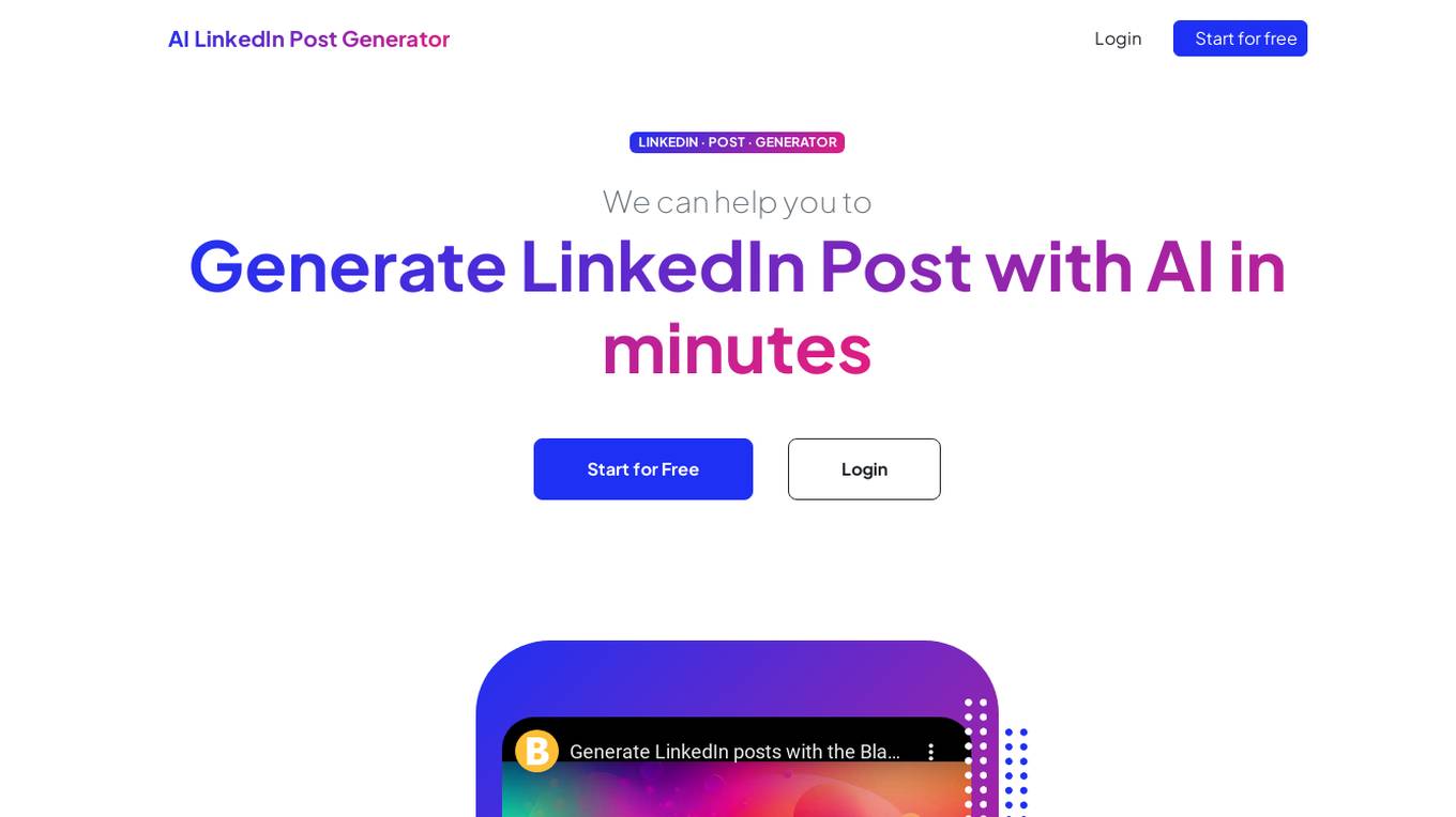 LinkedIn Post Generator screenshot