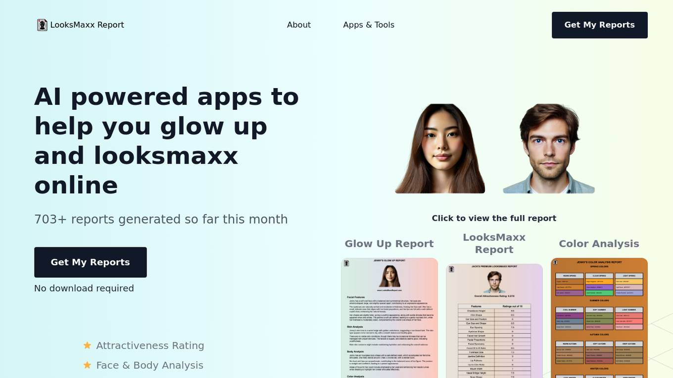 LooksMaxx Report screenshot