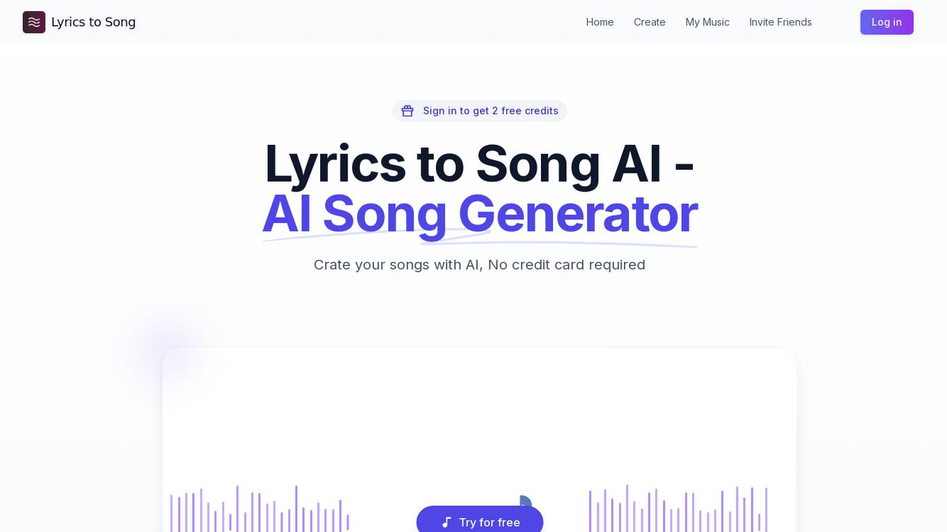 Lyrics to Song AI Screenshot