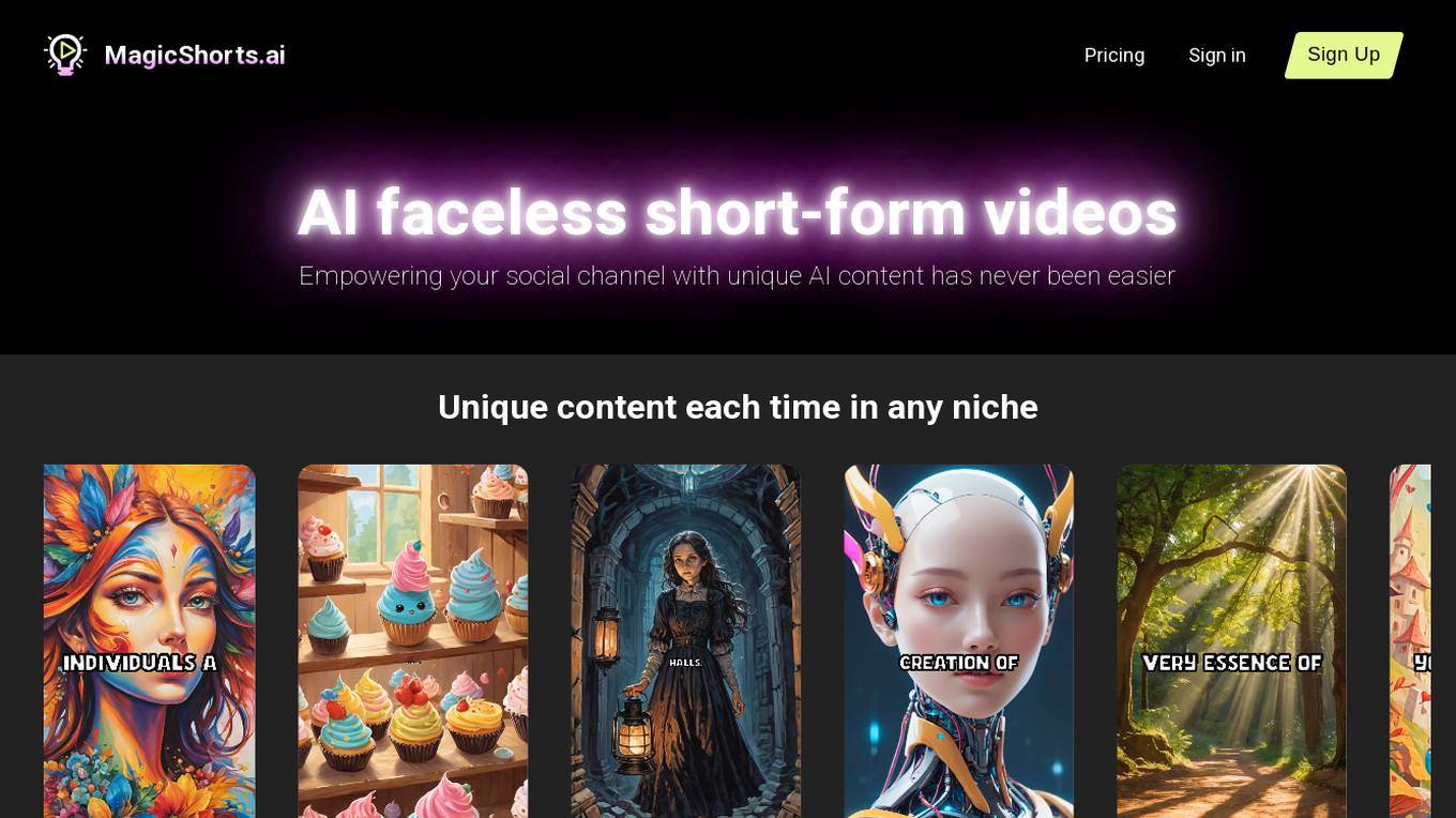 MagicShorts.ai Screenshot