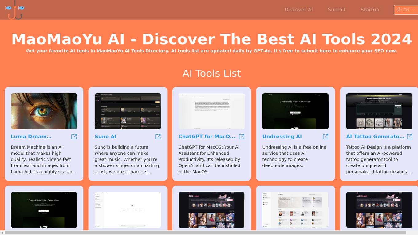 MaoMaoYu AI Directory screenshot