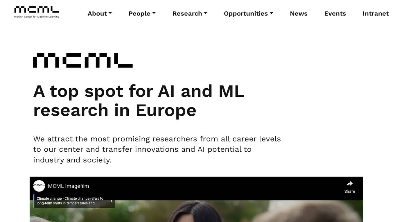 Munich Center for Machine Learning Screenshot