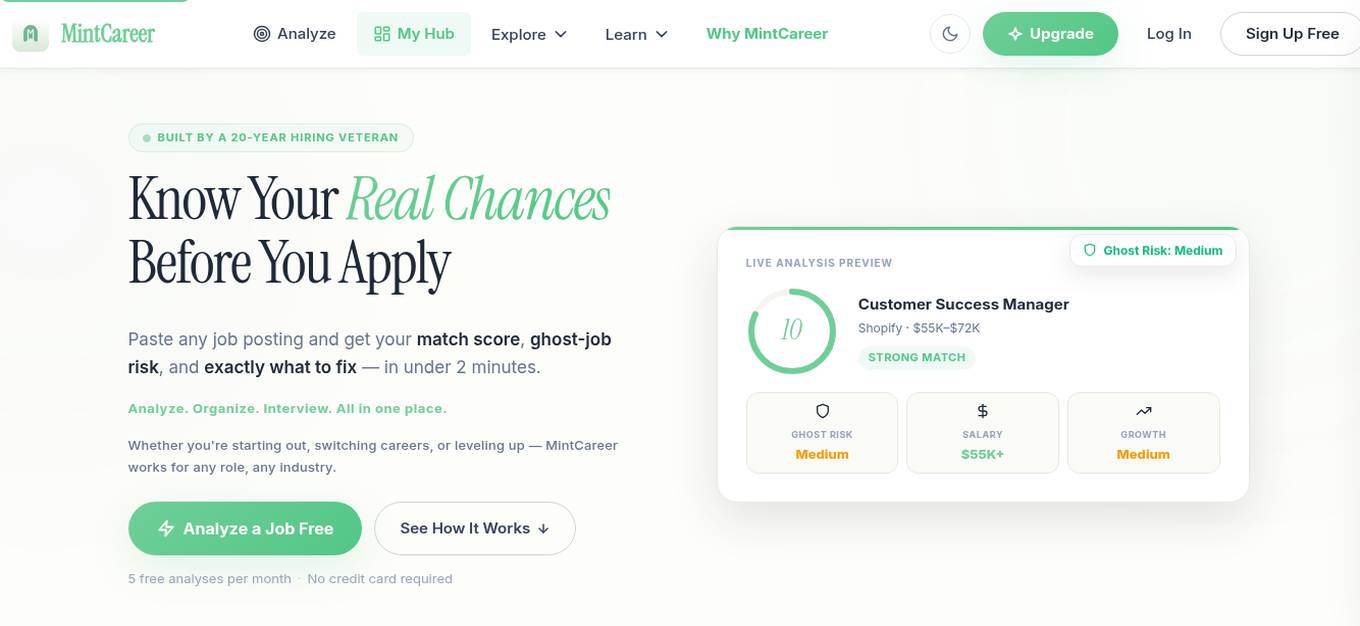 MintCareer Screenshot