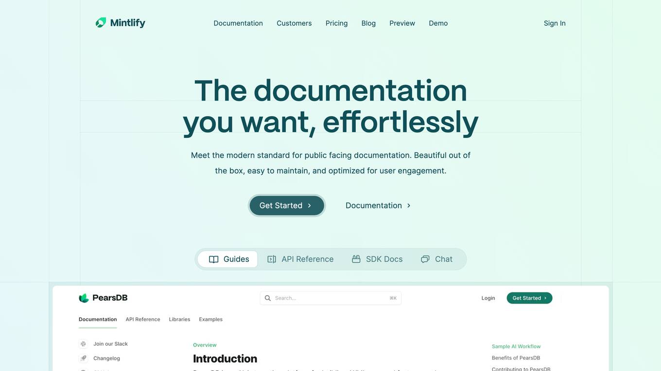 Mintlify screenshot